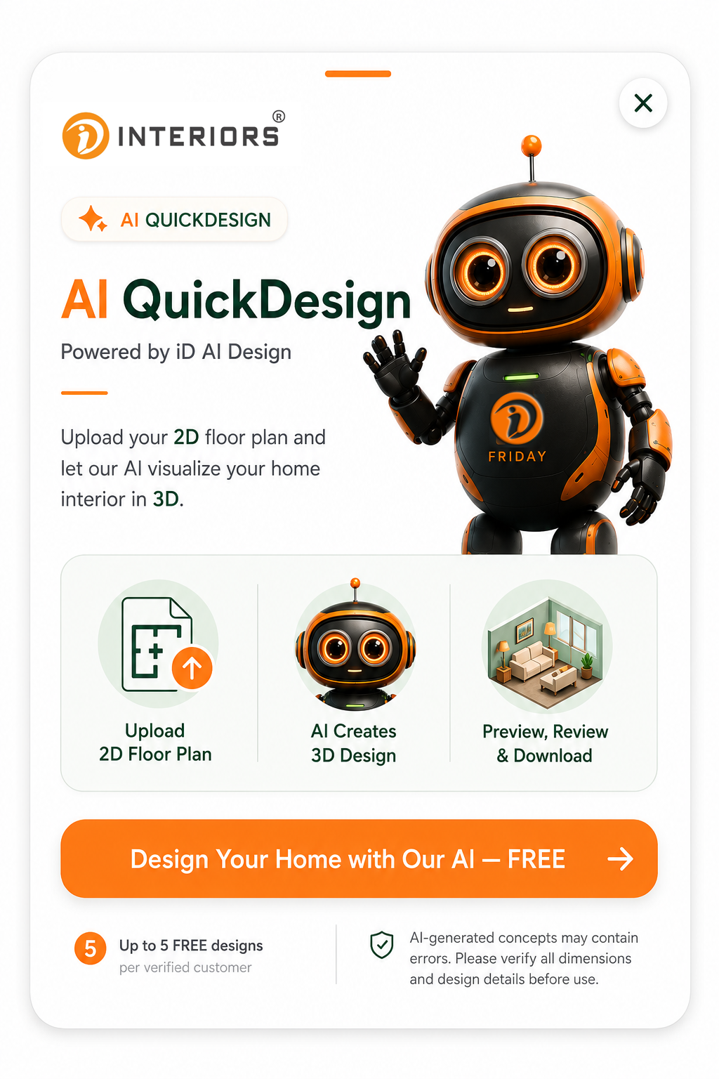 AI QuickDesign popup preview